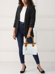 Lia Biassoni Skórzana torebka "Angitola" w kolorze białym - 38 x 28 x 15 cm rozmiar: onesize. Białe torebki klasyczne damskie Lia Biassoni, z materiału, bez dodatków. Za 304.99 zł.