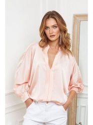 Joséfine Bluzka "Patrick" w kolorze jasnoróżowym rozmiar: M. Różowe bluzki damskie Joséfine, m, bez wzorów, bez kołnierzyka, bez ramiączek. Za 195.77 zł.