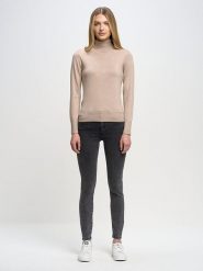 BIG STAR Sweter w kolorze beżowym rozmiar: M. Brązowe swetry klasyczne damskie Big Star, m, bez kołnierzyka. Za 97.99 zł.