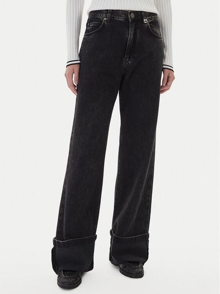 PINKO Jeansy Wanda 105541 A2RR Czarny Regular Fit. Czarne jeansy damskie Pinko. Za 691.99 zł.