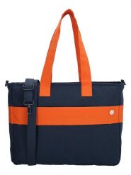 Beagles Torebka "Nova" w kolorze granatowo-pomarańczowym - 40 x 31 x 11 cm rozmiar: onesize. Niebieskie torby na laptopa Beagles, bez wzorów, z materiału. Za 100.99 zł.