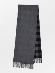 Becksöndergaard Wełniany szal w kolorze ciemnoszarym - 220 x 37 cm rozmiar: onesize. Czarne szaliki damskie Becksöndergaard, bez wzorów, z materiału. Za 217.99 zł.