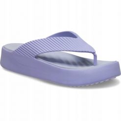 Japonki Dla Dorosłych Crocs Getaway Groove Platform Flip. Fioletowe klapki damskie Crocs, bez wzorów, z materiału, bez obcasa, bez zapięcia. Za 191.99 zł.