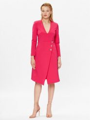 Pinko Sukienka codzienna Angolare 100943 A0HM Różowy Regular Fit. Czerwone sukienki damskie Pinko, bez wzorów, z syntetyku, bez ramiączek. Za 979.99 zł.