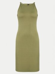 Pieces Sukienka dzianinowa Ostina 17124786 Zielony Slim Fit. Zielone sukienki damskie Pieces, bez wzorów, z dzianiny, bez ramiączek. Za 69.99 zł.