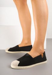 Czarne Espadryle ze Zdobieniami z Plecionki i Elastyczną Wstawka Nelithae. Czarne espadryle damskie Born2be, z aplikacjami, bez obcasa. Za 39.99 zł.