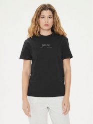 Calvin Klein T-Shirt Multi Logo K20K207215 Czarny Regular Fit. Czarne t-shirty damskie Calvin Klein, s, bez wzorów, z bawełny, bez kołnierzyka. Za 119.99 zł.
