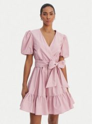 Fracomina Sukienka koktajlowa FY26SD1037W40001 Różowy Regular Fit. Czerwone sukienki damskie Fracomina, bez wzorów, z bawełny, wizytowe, bez ramiączek. Za 529.99 zł.