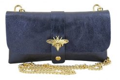Listonoszka metalizowana BARBERINI'S granatowa 958/1-4. Niebieskie shopper bag Barberinis, bez wzorów, ze skóry, bez dodatków. Za 119.99 zł.