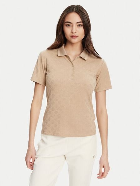 Guess Sweter V5YP01 KCX12 Beżowy Regular Fit. Brązowe swetry klasyczne damskie Guess, xs, z syntetyku, bez kołnierzyka. Za 149.99 zł.