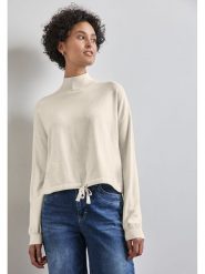 Street One Sweter w kolorze kremowym rozmiar: 44. Brązowe swetry klasyczne damskie Street One, ze splotem, bez kołnierzyka. Za 125.45 zł.