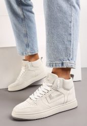 Beżowo-Szare Sneakersy Alcothee. Brązowe obuwie sportowe damskie Born2be, z jeansu, bez zapięcia. Za 49.99 zł.