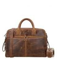 HIDE & STITCHES Skórzana torba podróżna w kolorze jasnobrązowym - 39 x 27 x 18 cm rozmiar: onesize. Brązowe torby podróżne HIDE & STITCHES, bez wzorów, z materiału. Za 630.99 zł.