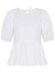 MOSS COPENHAGEN Bluzka "Kuana Petronia" w kolorze białym rozmiar: XL. Białe bluzki damskie Moss Copenhagen, xl, bez wzorów, z bawełny, bez kołnierzyka, bez ramiączek. Za 96.60 zł.