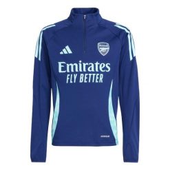 Bluza Arsenal Tiro 24 Training. Niebieskie bluzy damskie Adidas, bez wzorów, z dresówki, bez kaptura. W wyprzedaży za 225.75 zł.