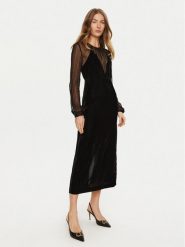 TWINSET Sukienka koktajlowa 242TT2180 Czarny Slim Fit. Czarne sukienki damskie Twinset, bez wzorów, z weluru, wizytowe, bez ramiączek. Za 1,159.00 zł.