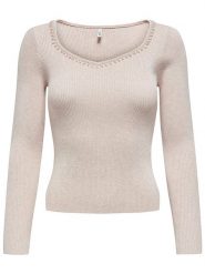 ONLY Sweter w kolorze beżowym rozmiar: M. Brązowe swetry klasyczne damskie Only, m, bez kołnierzyka. Za 96.60 zł.