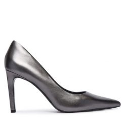 Szpilki Calvin Klein. Szare szpilki damskie Calvin Klein, bez wzorów, bez obcasa, na szpilce, bez zapięcia. Za 649.99 zł.