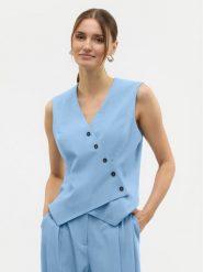 Vero Moda Kamizelka Liba 10324631 Błękitny Regular Fit. Niebieskie kamizelki damskie Vero Moda, bez wzorów, z syntetyku, bez kaptura. Za 109.99 zł.