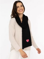 Zwillingsherz Szal "Heart" w kolorze czarnym - 35 x 48 cm rozmiar: onesize. Czarne szaliki damskie Zwillingsherz, bez wzorów, z materiału. Za 86.99 zł.