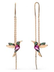 Miu Silver Pozłacane kolczyki z cyrkoniami rozmiar: onesize. Różowe kolczyki damskie Miu Silver, z cyrkonią, pozłacane. Za 130.99 zł.