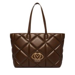 Torebka LOVE MOSCHINO. Brązowe shopper bag Love Moschino, bez wzorów, bez dodatków. Za 1,059.00 zł.