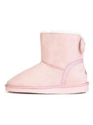 ISLAND BOOT Botki zimowe "Massey" w kolorze jasnoróżowym rozmiar: 38. Różowe botki damskie Island Boot, na zimę, z materiału, bez obcasa, bez zapięcia. Za 140.86 zł.