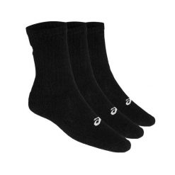 Skarpety Unisex Dla Dorosłych Crew (3 Sztuki). Czarne skarpetki damskie Asics, bez wzorów. Za 87.99 zł.