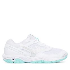 Buty halowe Mizuno. Białe obuwie sportowe casual damskie Mizuno, bez zapięcia. Za 389.99 zł.
