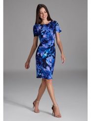 SWING Sukienka w kolorze granatowo-fioletowym rozmiar: 48. Niebieskie sukienki damskie Swing, bez wzorów, bez ramiączek. Za 217.99 zł.