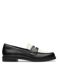 Clarks Mokasyny Straven Edge 26181270 Czarny. Czarne mokasyny damskie Clarks, ze skóry, bez obcasa. Za 379.99 zł.