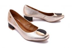 MACIEJKA 05960-25/00-1 złoty, czółenka damskie. Żółte czółenka damskie Maciejka, bez wzorów, ze skóry, bez obcasa, na obcasie. Za 394.90 zł.