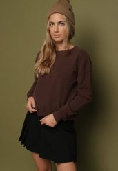 Brązowy Klasyczny Sweter z Wiskozą i Wełną Norpine. Brązowe swetry klasyczne damskie Born2be, z jeansu, bez kołnierzyka. Za 109.99 zł.