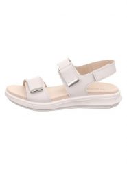 Legero Skórzane sandały "Ella" w kolorze białym rozmiar: 39. Białe sandały damskie Legero, bez wzorów, z otwartym noskiem, bez obcasa, bez zapięcia. Za 259.95 zł.