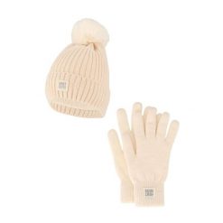 Zestaw damski Winter Thermo – czapka + rękawiczki – kolor złamanej bieli. Białe czapki damskie HEAT KEEPER, na zimę, bez wzorów, z poliesteru. W wyprzedaży za 134.32 zł.