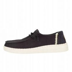 HeyDude Damskie Mokasyny Wendy Espadrille Woven. Czarne mokasyny damskie Hey dude, z materiału, bez obcasa. Za 359.00 zł.