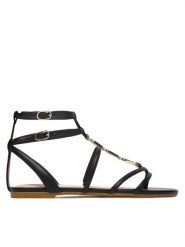 Liu Jo Sandały Sandy 09 SA6123 EX014 Czarny. Czarne sandały damskie Liu Jo, bez wzorów, ze skóry, bez obcasa, na płaskiej podeszwie, bez zapięcia. Za 559.99 zł.