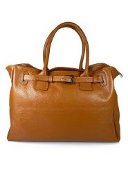 Lia Biassoni Skórzana torebka "Ampollino" w kolorze jasnobrązowym - 38 x 28 x 15 cm rozmiar: onesize. Brązowe torebki klasyczne damskie Lia Biassoni, z materiału, przez ramię, bez dodatków. Za 417.28 zł.