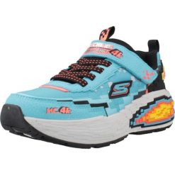 Buty SKECHERS MEGA-CRAFT 4K Niebieski. Niebieskie obuwie trekkingowe damskie Skechers, z materiału, bez zapięcia. Za 290.00 zł.