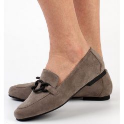 Szare zamszowe loafersy, mokasyny damskie La.Fi 020g-su. Szare mokasyny damskie La.Fi, z zamszu, bez obcasa. Za 159.00 zł.
