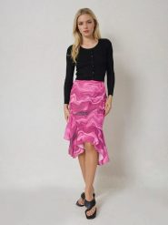 Monki Spódnica w kolorze różowym rozmiar: 34. Różowe spódnice damskie Monki, bez wzorów, midi. Za 39.99 zł.