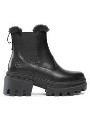 Timberland Botki Everleigh Bt Wrm Ln Chls TB0A5ZNV0151 Czarny. Czarne botki damskie Timberland, ze skóry, bez obcasa, na słupku, bez zapięcia. Za 789.99 zł.