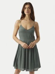 Vero Moda Sukienka letnia Honey 10220925 Zielony Regular Fit. Zielone sukienki damskie Vero Moda, bez wzorów, z bawełny, bez ramiączek. Za 119.99 zł.