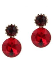 Otazu Pozłacane kolczyki-wkrętki z kryształami Swarovski rozmiar: onesize. Czerwone kolczyki damskie Otazu, z kryształem, pozłacane. Za 43.99 zł.