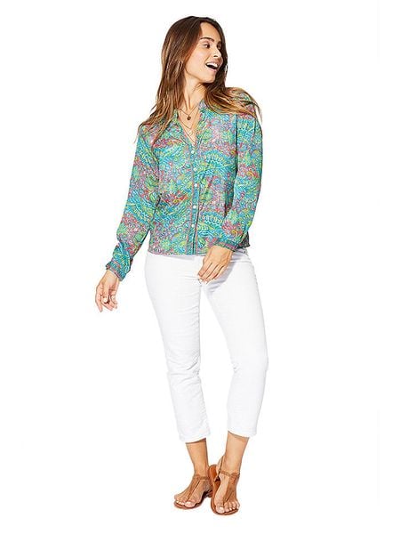 Aller Simplement Bluzka w kolorze zielono-różowym rozmiar: 42. Różowe bluzki damskie Aller Simplement, bez wzorów, klasyczne, bez kołnierzyka, bez ramiączek. Za 79.21 zł.