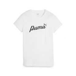 Damska koszulka ESS+ Script PUMA White. Białe bluzki damskie Puma, m, bez wzorów, z bawełny, bez kołnierzyka, bez ramiączek. Za 168.00 zł.