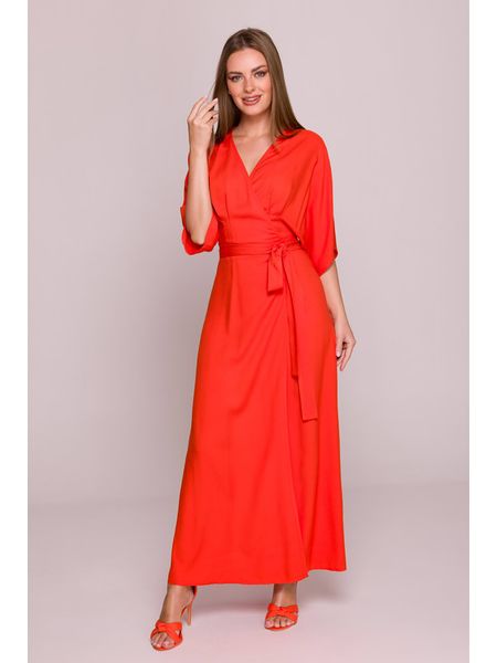 Stylove Sukienka w kolorze czerwonym rozmiar: L. Czerwone sukienki damskie Stylove, bez wzorów, z wiskozy, bez ramiączek. Za 227.85 zł.