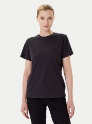 Wrangler T-Shirt Sign Off 112373023 Czarny Slim Fit. Czarne t-shirty damskie Wrangler, xl, bez wzorów, z bawełny, bez kołnierzyka. Za 99.99 zł.