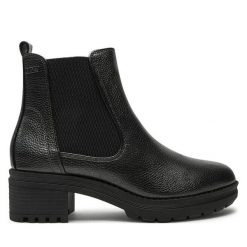 Botki Jana. Czarne botki damskie JANA, bez obcasa, na słupku, bez zapięcia. Za 339.99 zł.