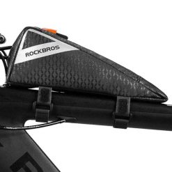 Torba rowerowa na ramę płetwa Rockbros B57 paski/bolt on. Czarne torebki klasyczne damskie ROCKBROS, bez dodatków. Za 89.99 zł.